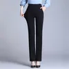 Jesień Moda Wysoka Talia Prosto Stretch Plus Size Office Solidne spodnie dorywczo Spodnie 11518 210415