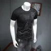 Erkek T-Shirt Kelebek Baskı Gençlik Ince 2022 Yaz Yeni Merserize Pamuk Siyah Katı Renk Kişiselleştirilmiş Erkek Giyim Üst M-4XL