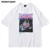 T-shirt HIP HOP HARAJUKU Streetwear Japonais Anime Girl Imprimer T-shirt T-shirt Coton Décontracté Summer Sleeve Sleeve Tshirt Tops Tees 210601