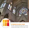 Raamstickers 6 stuks gebrandschilderde platen Kathedraal Mozaïektegels DIY Ambachten Accessoires