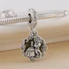 Solid 925 Sterling Silver Beauty & BST Dancing Dangle Bead Fits European Pandora Style Jewelry Charm Beads Bracelets