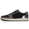 Authentic Fragment 1 Low Military Blue Shoes OG Reverse Mocha Black Phantom WMNS Olive PlayStation Sail Mocka Outdoor Sneakers Storlek 5.5-13