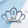 子供の王女の王冠の帽子ダイヤモンドの髪のクリップ合金のウェディングパフォーマンスジュエリーヘアピンアクセサリー2021夏のバレット