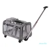 Suitcases Pet Trolley Suitcase Bag With Wheels Outing Cat Dog Portable Breathable Car Collapsible Large Luggage