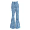 Patchwork gat denim broek voor vrouwen hoge taille plus size casual flare jeans vrouwelijke herfst mode stijl 210521