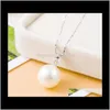 Necklaces & Pendants Drop Delivery 2021 High Quality 925 Sterling 12Mm Pearl Pendant Necklace Choker With Chain Fashion Sier Jewelry Cxs5G