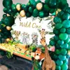 154pcs Green Balloon Arch Garland Jungle Theme Safari Animal Wild One Birthday Party Decoration Kids Baby Shower Globos 210719