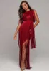 Femmes Sexy Designer Tassel Élégant High Street Rayon Bandage Maxi Dress Prom Celebrity Party Vestido 210527