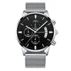 Mens Watch Fashion Luxury Luminous Watches Men rostfritt stål Mesh Kalender Quartz Wristwatch Classic Business Relogio Feminino W2690
