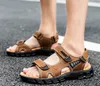 Men's Summer Sandals Genuine Leather Outdoor Handmade Mens Slippers Shoes Men Beach Soft Breathable Sneakers