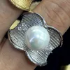 Anelli di perle dorate vintage alla moda di lusso Anello arabo saudita Dubai aretes de mujer modernos di alta qualità 2021
