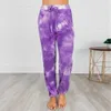 Tie Dye Imprimé Femmes Joggers Pantalon D'été Casual Lâche Femme Mi Taille Cordon Poches Latérales Leggings Pantalon De Survêtement Plus La Taille 210526