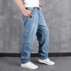 Homens solta grande tamanho gordo moda casual hip hop dance dança denim calças masculinas harajuku calças moda x0621