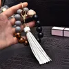 Handmade Beaded Bracelet Tassel Keychain Women's Portable Key Charm Creative Bracelet Ladies Keyring