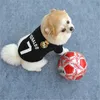Sublimation Blanks Dog Abbigliamento per cani primaverile per animali domestici T-shirt nero da calcio Portogallo Team Ronaldo