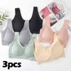 VIP Link 3 stks Plus Size Latex BHA Naadloze Bras voor Dames Ondergoed BH Push Up Bralette met Pad Vest Top BH 210728