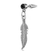 316L Stainless Steel Diamonte Earring Feather Tassel Ear Piercing Jewelry For Man And Women