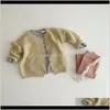 Cardigan kläder baby barn moderskap släppa leverans 2021 milcel höst tröja sött färg spädbarn flickor stickade korta baby pojkar tröja 2