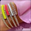 Bangle Bracelets Jewelry Summer Selling Neon Enamel Open Adjust Bracelet For Women Fashion Gold Color 210408 Drop Delivery 2021 Gw7Py