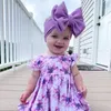 Duża podwójna warstwa łuk opaska dla dziewcząt Cute baby Elastyczne zespoły do ​​włosów Kids Solid Turban Summer Akcesoria 20220305 Q2