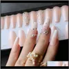 False Nails Handmade Ombre Gel Nude Coffin Reusable Press On Box Pink Acrylic Nails Uv Bling 3D Crystal Ballet Fasle C69Yh S0Uqm1105381