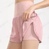 Mode Lu lâche tenue de yoga short rapide femmes gym sèche sport robes courtes d'été porter couleur unie sport élastique fitness tights307Z