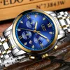 Reloj Hombre Lige Fashion Mens Klockor Top Brand Luxury Business Armbandsur Män Alla Stål Vattentät Quartz Gold Clock 210527