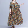 Mode Maxi Kleider Für Frauen Sommer 2021 Plus Größe Kleider Für Frauen 4XL 5XL 6XL Baumwolle Leinen Sukienka Boho kurzarm Kleid X0621