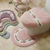 Maty kąpielowe duszpasterskie styl toalety dywan kwiatowy wzór łazienka mata zestaw u kształt dywany podłogowe wystrój włókien pokrywa pokrywy