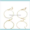 Lien, Jewelrylink, chaîne 4 pièces/ensemble couleur or lune étoile géométrie acrylique bracelets pour femme Boho bracelet ensemble bijoux de fête en gros goutte De
