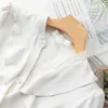 Naviu Fashion Ruffle Blus Kvinnor Kortärmad V Neck T-shirt Sommar Formell Wear Chiffon Tops Office Lady Work Clothes 210604