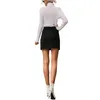 JUIRTS Femmes Solide Taille High Wrap Hip Basic Side Flit Work A-Line Mini Jupe élégante Slim All-match Chic Trendy Simple