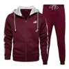 Mens tracksuits höst vinter sport bär träning kläder jogging kostym 2 st set mens gym kläder sweatsuits outfits 210603