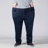 Big Size Men Jeans 42 44 48 50 52 Classic Straight Jeans Male Elastic Loose Casual Denim Trousers Brand Pants Black-Blue 210622