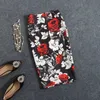 Kvinnor vintage kjolar blomma utskrift hög midja bodycon slim midi split sexig penna kvinnlig falda 24 mönster SP524 210621