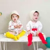 Cute Cartoon Anime pagliaccetti del bambino novità cotone neonate ragazze manica lunga triangolo pagliaccetti calzini set per bambini neonato 2020 G1221