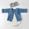 Bébé garçons filles tenues vêtements ensemble né feuille tricot manteau + barboteuses costume printemps automne vêtements pour bébés 210521