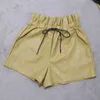 Pu cuir Shorts femmes taille haute attache fleur bourgeon jambe large automne hiver coréen lâche rue femmes 210615