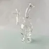 Transparent Thick Bent Neck Glass Bongs Smoking Pipe Fab Egg Recycler Glass Oil Dab Rigs percolator Water Pipes Female Joint With 14mm clear Bowl Accessories