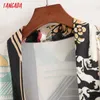 Tangada Women Kobiety kwiatowy Kimono Bluzka z Slash Chic Casual Lady Shirt Blusas Femininas 1D134 210609