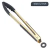 Antislip food tong hittebestendige roestvrijstalen borgtang met siliconen tips voor BBQ grillen 9 inches 12 inch keukengereedschap