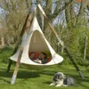 Camp Furniture UFO-förmiger Tipi-Baum-Hängeschaukelstuhl für Kinder und Erwachsene, für drinnen und draußen, Hängematte, Zelt, Terrasse, Camping, 100 cm