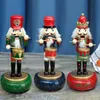 32CM Wooden Guard Nutcracker Soldier Toy Music Box Christmas Decorations Xmas Gift