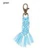 سلاسل المفاتيح 1pc سلاسل مفاتيح ملونة tassel macrame keychain cotton rope قلادة مصنوعة يدويًا للنساء الهدايا المجوهرات الموضة miri22