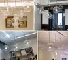 Chandelier A iluminação quente/branca Creative Bubble de vidro transparente liderado para lâmpadas pendentes de lixo da sala Dinging