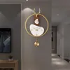 Orologi da parete Orologio Antler Lusso moderno Appeso Puntatore muto Marmo Quadrante in legno Decorazione del soggiorno Articoli per la casa