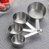 WORTHBUY Stainless Steel Measuring Cup Kitchen Spoon Scoop For Baking Tea Coffee Kichen Accessories Tool Set 210615