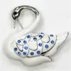 12st / mycket helmodig brosch rhinestone emalj swan pin broscher c101427