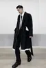 IEFB design roupas masculinas corte borda moda bandagem blackbreaker casual trench casaco com cinto preto solto 9Y3652 210524