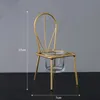 Uchwyty świec Mini Metalowe krzesło żelazne świecznik doniczkowy ornament Dekoracja Desktop Uchwyt Dekoracji Stojak Rzemiosło
